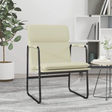 vidaXL Πολυθρόνα Κρεμ 55x64x80cm από Συνθετικό Δέρμα 1 τεμ.