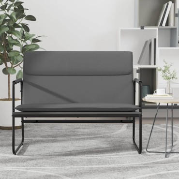 vidaXL Πάγκος Γκρι 100x64x80cm από Συνθετικό Δέρμα 1 τεμ.