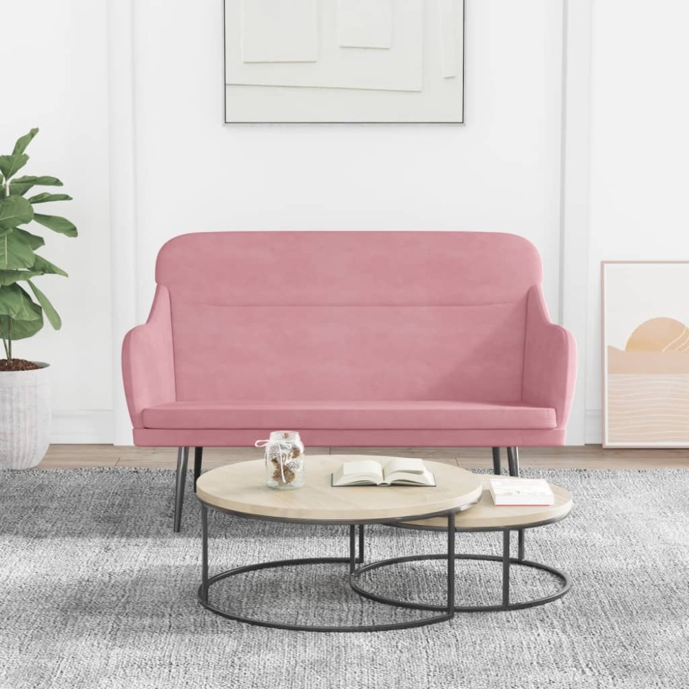 vidaXL Πάγκος Ροζ 110x76x80cm Βελούδινος 1 τεμ.