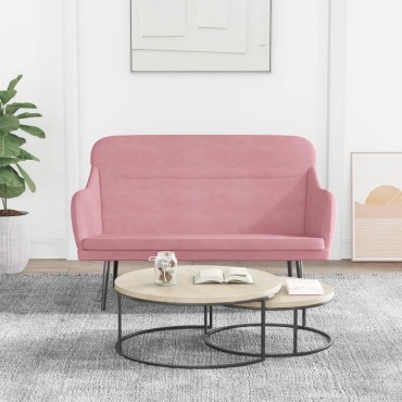 vidaXL Πάγκος Ροζ 110x76x80cm Βελούδινος 1 τεμ.