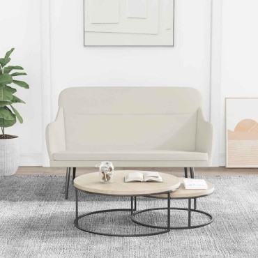 vidaXL Πάγκος Κρεμ 110x76x80cm Βελούδινος 1 τεμ.