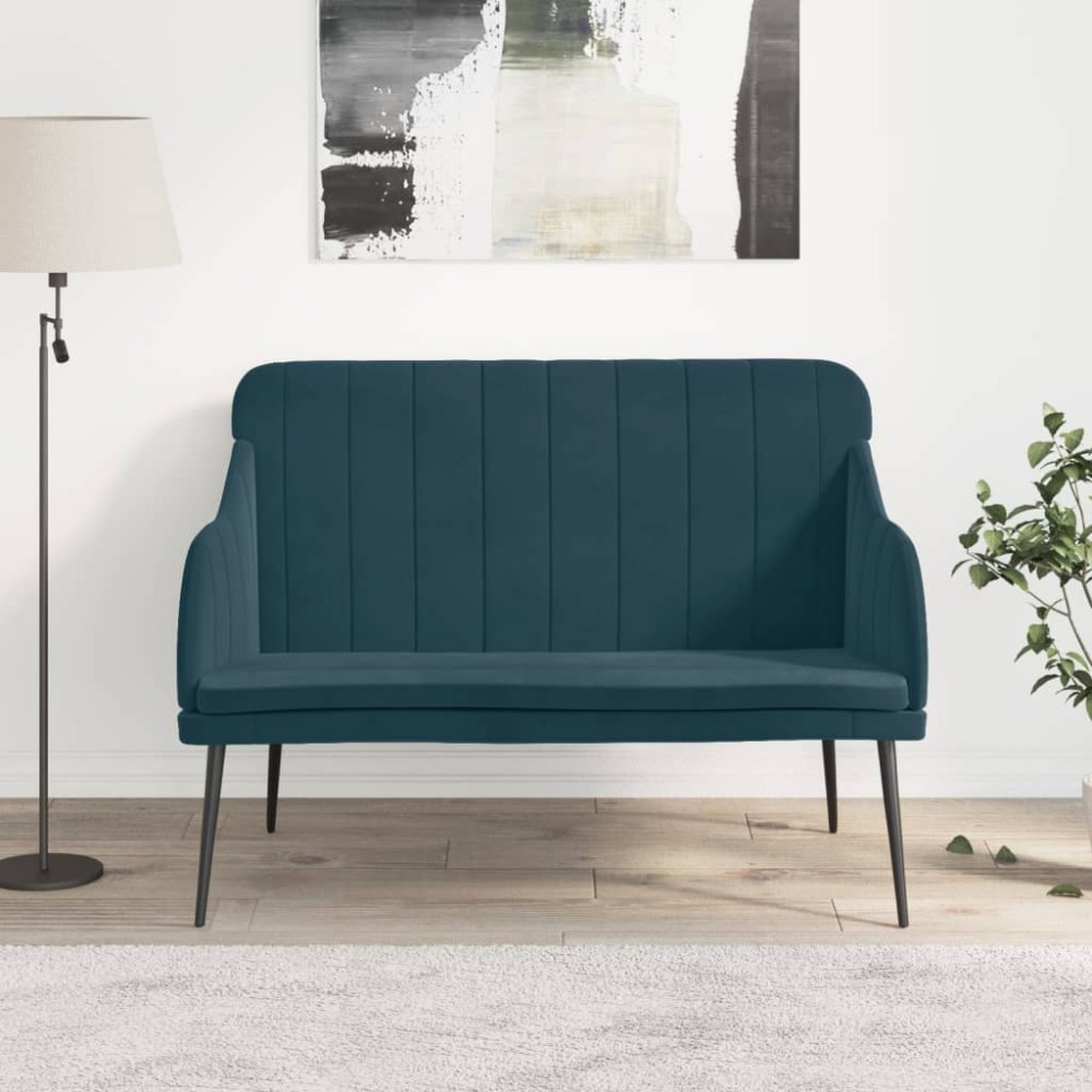 vidaXL Πάγκος Μπλε 110x76x80cm Βελούδινος 1 τεμ.