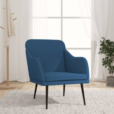 vidaXL Πολυθρόνα Μπλε 63x76x80cm Υφασμάτινη 1 τεμ.