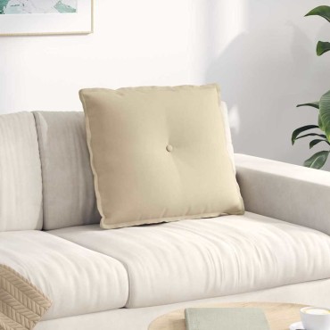 vidaXL Μαξιλάρι Πλάτης Κρεμ 60 x 50 cm Ύφασμα Μικροΐνας