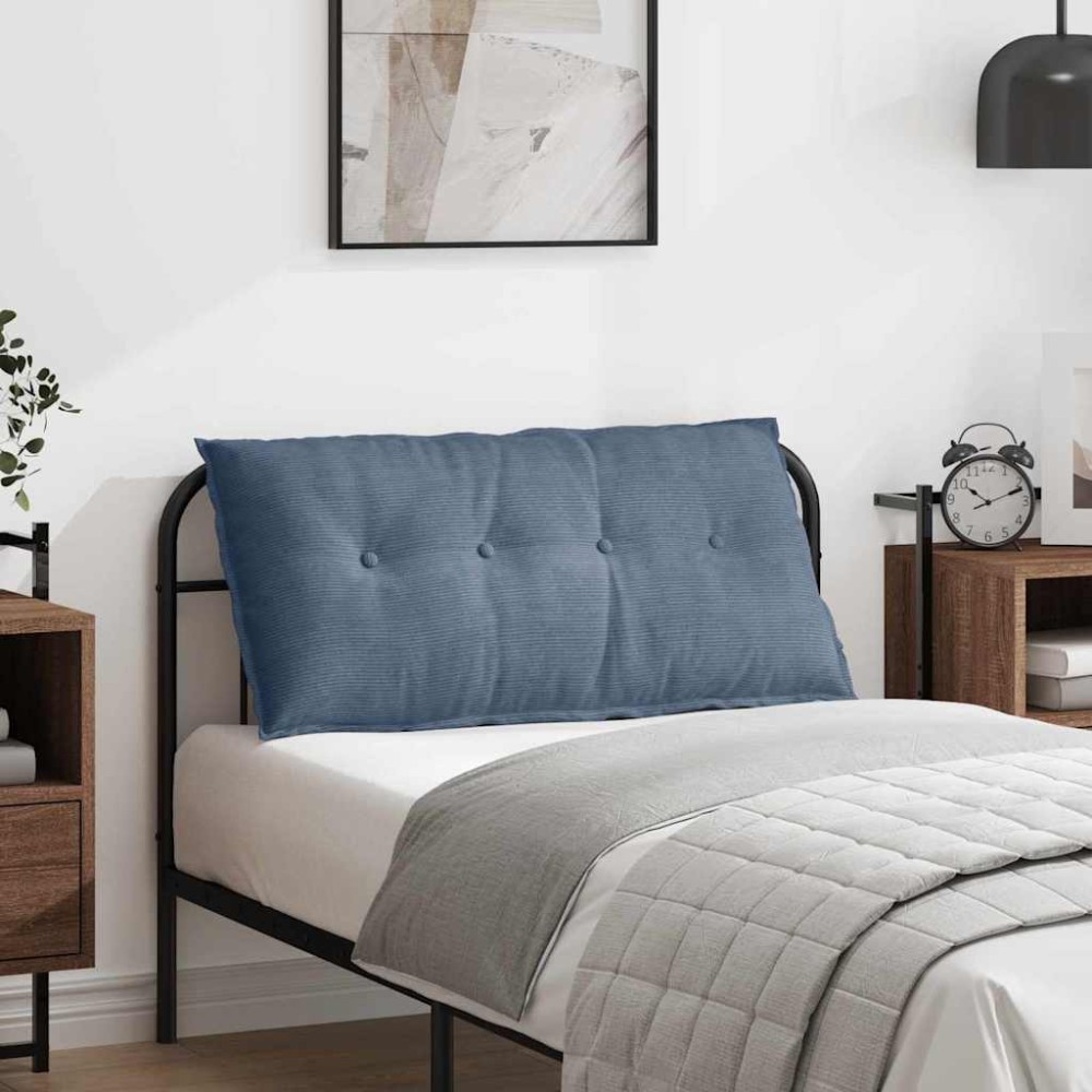 vidaXL Μαξιλάρι Πλάτης Μπλε 100 x 50 cm Υφασμάτινο Κορντουρά