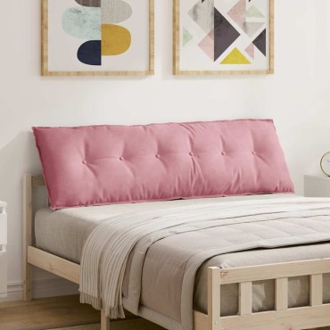 vidaXL Μαξιλάρι Πλάτης Ροζ 160 x 50 cm Υφασμάτινο Κορντουρά