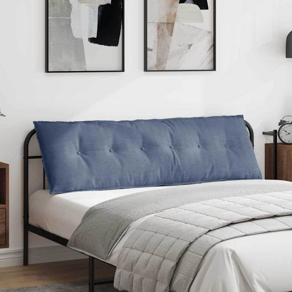 vidaXL Μαξιλάρι Πλάτης Μπλε 160 x 50 cm Υφασμάτινο Κορντουρά