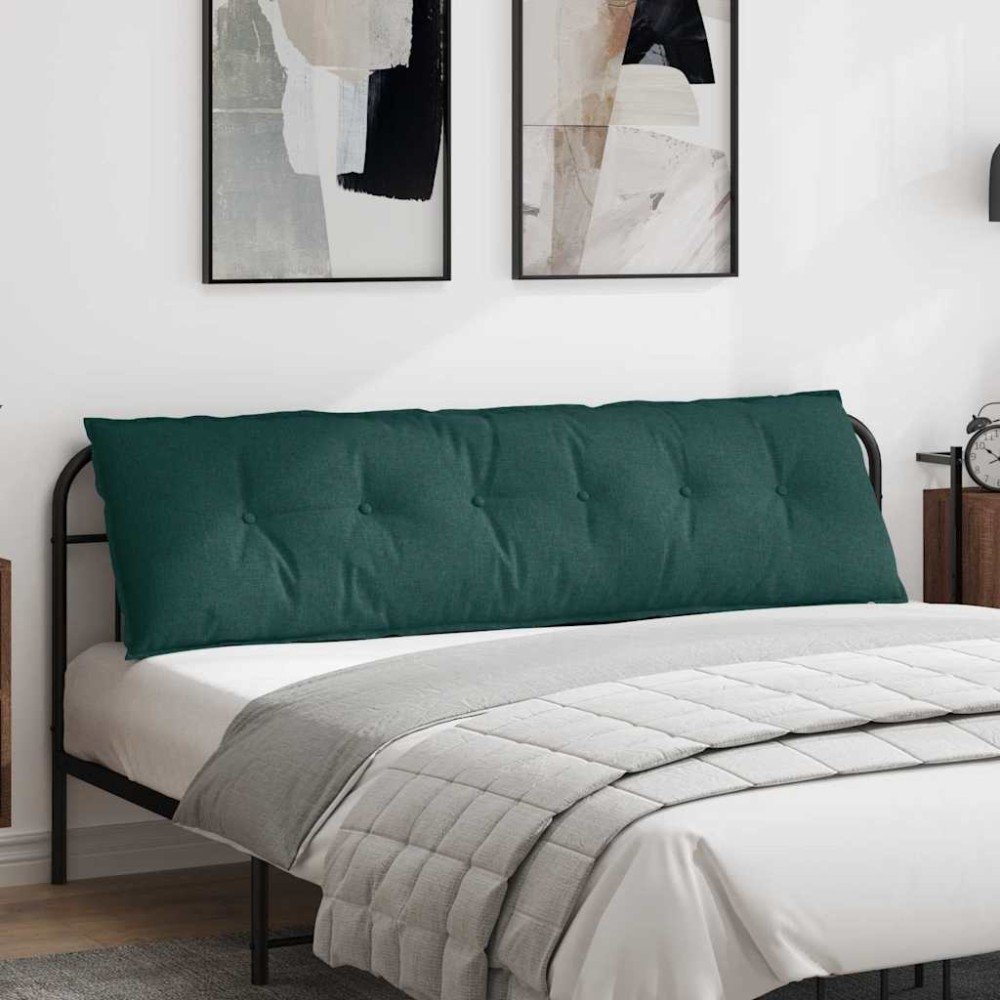 vidaXL Μαξιλάρι Πλάτης Σκούρο Πράσινο 180 x 19 x 50 εκ ύφασμα