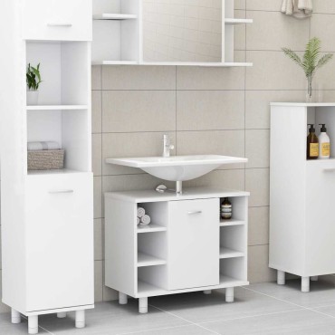 vidaXL Ντουλάπι Νιπτήρα Λευκό 60x32x53,5cm Επεξ. Ξύλο 1 τεμ.