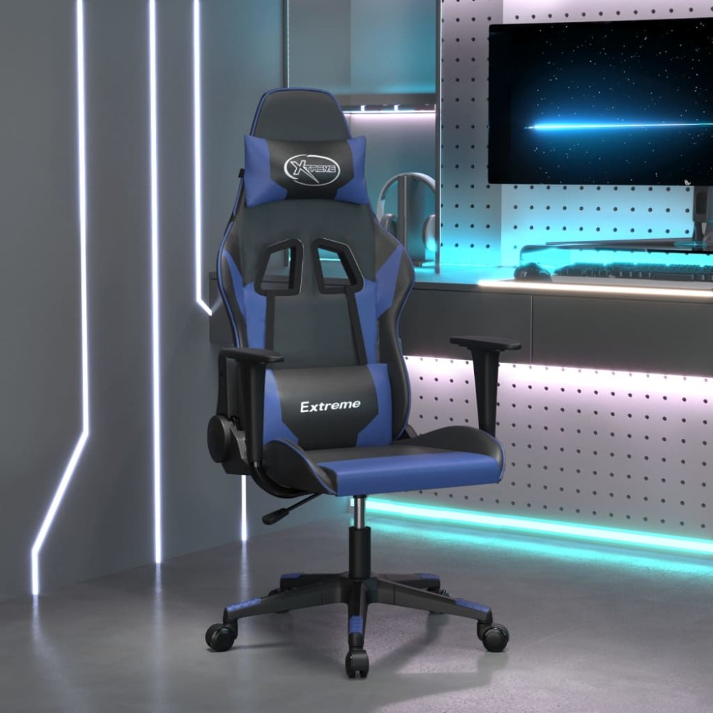 vidaXL Καρέκλα Gaming Μαύρο/Μπλε από Συνθετικό Δέρμα 67x58x(118-128)cm 1 τεμ. vidaXL Καρέκλα Gaming Μαύρο/Μπλε από Συνθετικό Δέρμα 67x58x(118-128)cm 1 τεμ.
