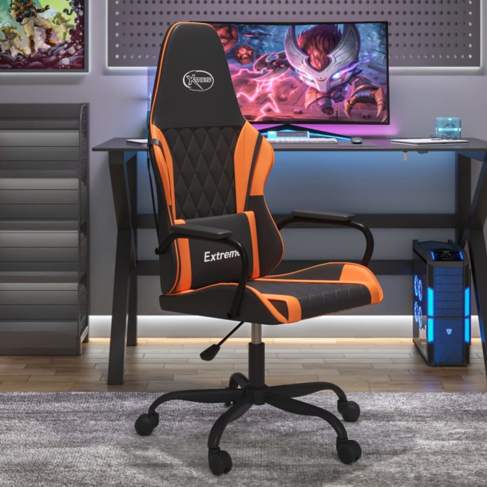 vidaXL Καρέκλα Gaming Μαύρο/Πορτοκαλί Συνθετικό Δέρμα 54x61,5x(118,5-128)cm 1 τεμ. vidaXL Καρέκλα Gaming Μαύρο/Πορτοκαλί Συνθετικό Δέρμα 54x61,5x(118,5-128)cm 1 τεμ.