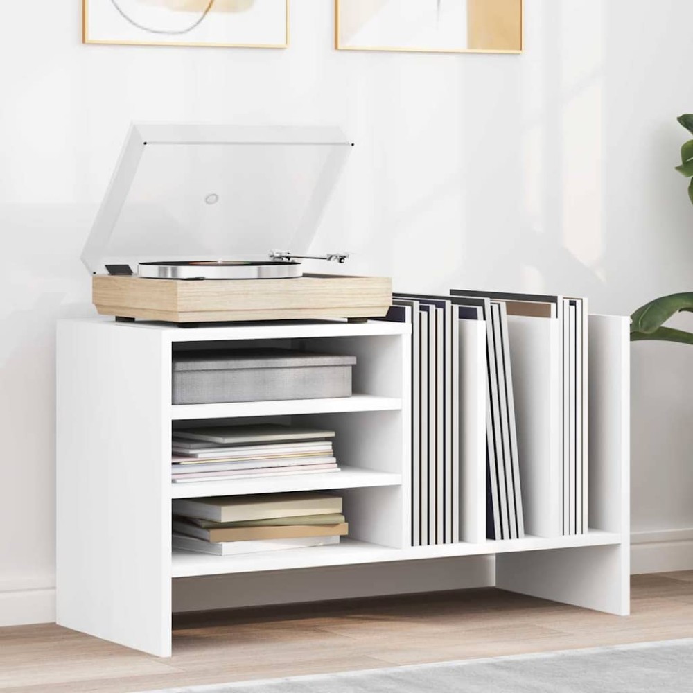 vidaXL Ντουλάπι δίσκων βινυλίου Λευκό 78,5x35x45 εκ 1 τεμ.