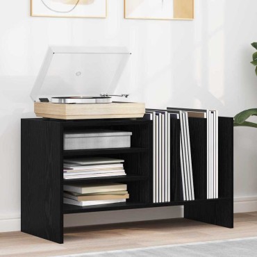 vidaXL Ντουλάπι δίσκων βινυλίου Μαύρη Οξυά 78,5x35x45 εκ 1 τεμ.