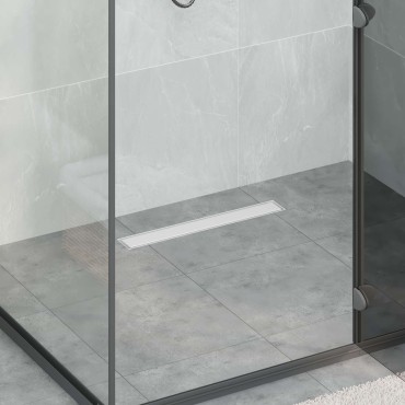 vidaXL Σιφόνι ντους 2-σε-1 με 360° σιφόνι Ασημί 54 x 11 x 9,5 εκ