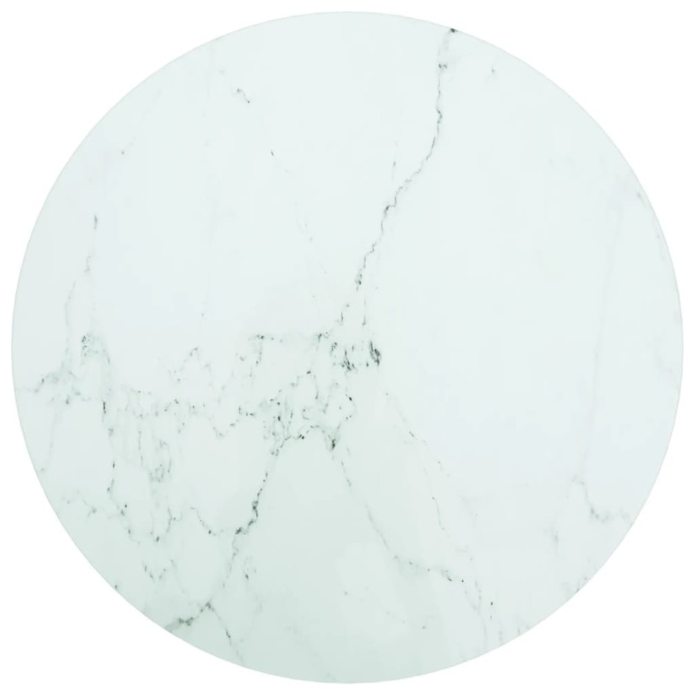 vidaXL Επιφάνεια Τραπεζιού Λευκή 50x0,8cm Ψημ. Γυαλί Μαρμ. Σχέδιο 1 τεμ.