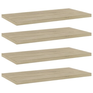 vidaXL Ράφια Βιβλιοθήκης 4 τεμ. Sonoma Δρυς 40x20x1,5cm Επεξ.Ξύλο
