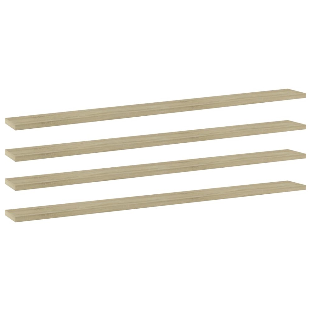 vidaXL Ράφια Βιβλιοθήκης 4 τεμ. Sonoma Δρυς 100x10x1,5cm Μοριοσανίδα