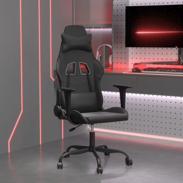 vidaXL Καρέκλα Gaming Μαύρη από Συνθετικό Δέρμα 66x56x(120,5-131)cm 1 τεμ.