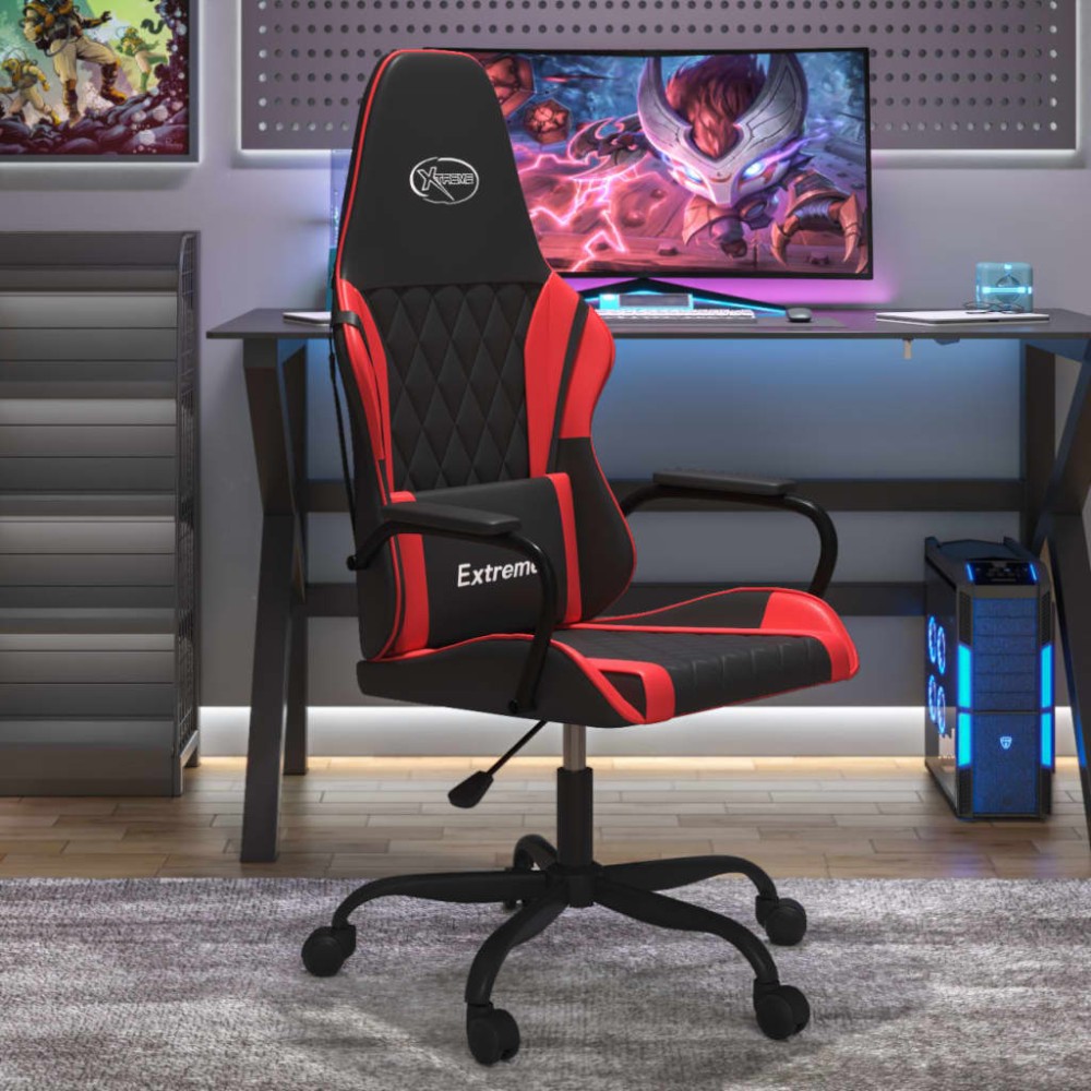 vidaXL Καρέκλα Gaming Μασάζ Μαύρο/Κόκκινο από Συνθετικό Δέρμα 54x61,5x(118,5-128)cm 1 τεμ. vidaXL Καρέκλα Gaming Μασάζ Μαύρο/Κόκκινο από Συνθετικό Δέρμα 54x61,5x(118,5-128)cm 1 τεμ.