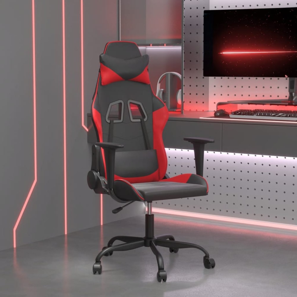 vidaXL Καρέκλα Gaming Μασάζ Μαύρο/Κόκκινο από Συνθετικό Δέρμα 66,5x61x(118-127,5)cm 1 τεμ. vidaXL Καρέκλα Gaming Μασάζ Μαύρο/Κόκκινο από Συνθετικό Δέρμα 66,5x61x(118-127,5)cm 1 τεμ.