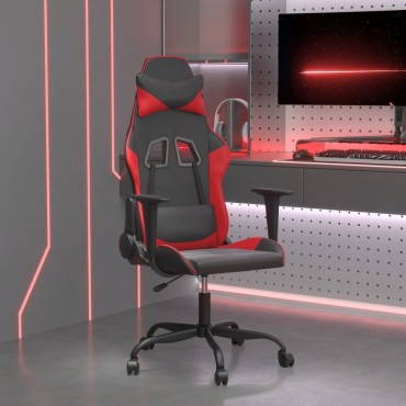 vidaXL Καρέκλα Gaming Μασάζ Μαύρο/Κόκκινο από Συνθετικό Δέρμα 66,5x61x(118-127,5)cm 1 τεμ.