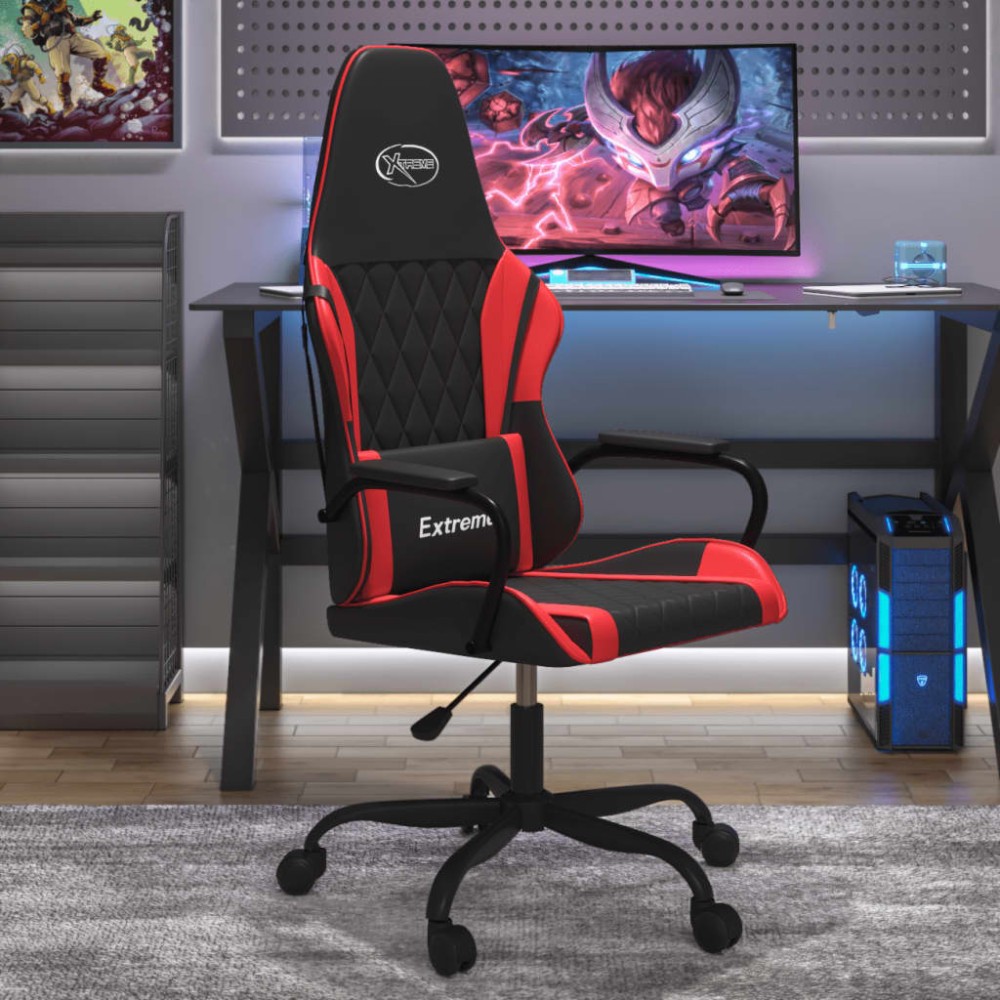 vidaXL Καρέκλα Gaming Μασάζ Μαύρο/Κόκκινο από Συνθετικό Δέρμα 54x61,5x(118,5-128)cm 1 τεμ. vidaXL Καρέκλα Gaming Μασάζ Μαύρο/Κόκκινο από Συνθετικό Δέρμα 54x61,5x(118,5-128)cm 1 τεμ.