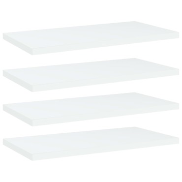 vidaXL Ράφια Βιβλιοθήκης 4 τεμ. Λευκά 40x20x1,5cm από Επεξ.Ξύλο