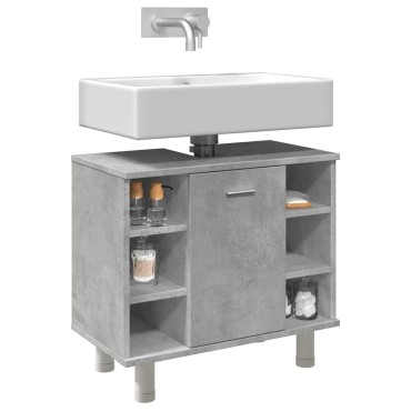vidaXL Ντουλάπι Νιπτήρα Γκρι Σκυροδέματος 60x32x53,5cm Επεξ. Ξύλο 1 τεμ.