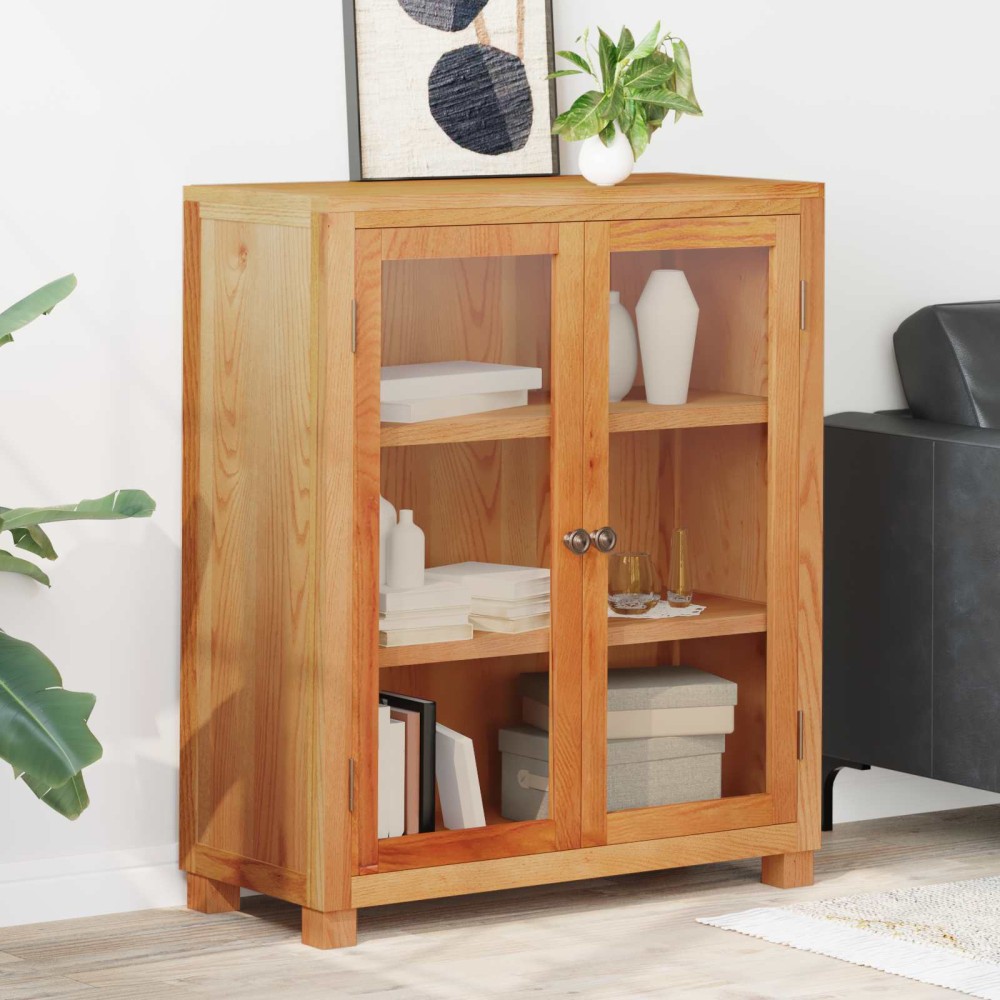 vidaXL Ντουλαπιού με ράφι Καφέ 80x35x95cm Στερεό Ξύλο Δρυός 1 τεμ.