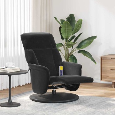 vidaXL Κάθισμα μασάζ Μαύρο 91 x 71 x 105 εκ. Βελούδο