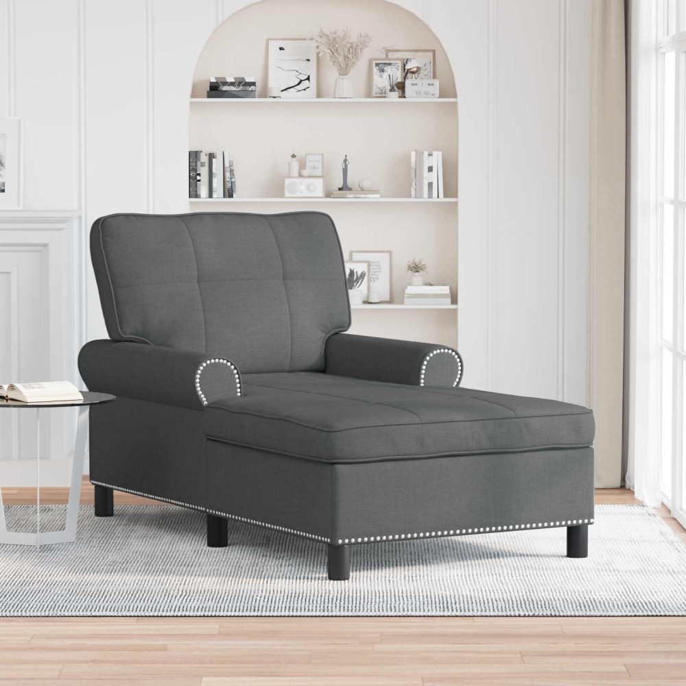vidaXL Χαλάρωση με μαξιλάρι Σκούρο Γκρι 91x157x91cm ύφασμα