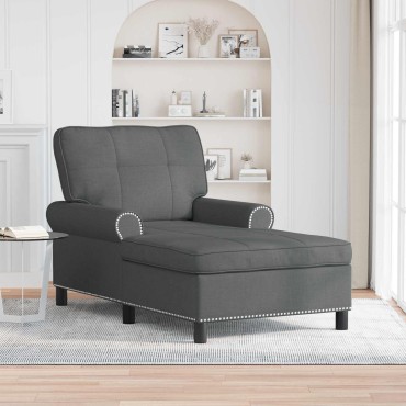 vidaXL Χαλάρωση με μαξιλάρι Σκούρο Γκρι 91x157x91cm ύφασμα