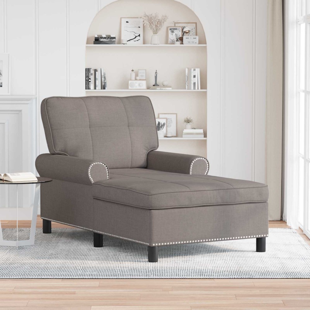 vidaXL Χαλάρωση με μαξιλάρι Taupe 91x157x91cm ύφασμα