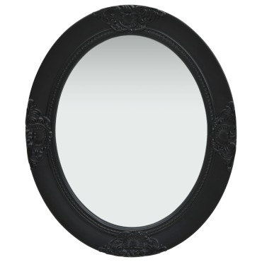 vidaXL Καθρέφτης Τοίχου με Μπαρόκ Στιλ Μαύρος 50 x 60 εκ.