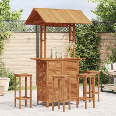 vidaXL Τραπέζι Μπαρ με Στέγαστρο Εξ. Χώρου 113x106x217cm Ξύλο Ακακίας 1 τεμ.