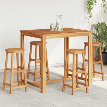 vidaXL Σκαμπό Μπαρ 4 τεμ. από Μασίφ Ξύλο Ακακίας 34x34x76cm