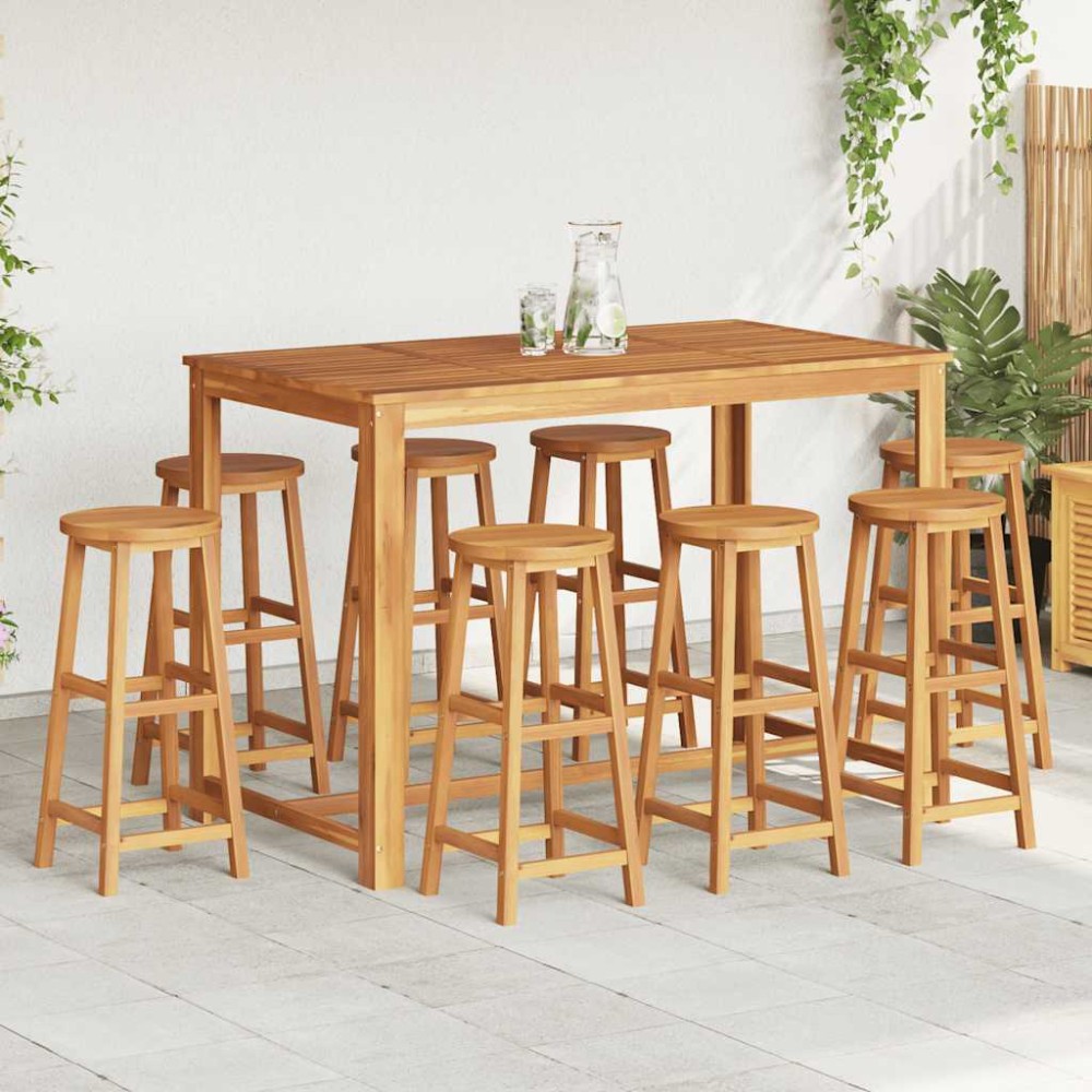 vidaXL Σκαμπό Μπαρ 8 τεμ. από Μασίφ Ξύλο Ακακίας 34x34x76cm