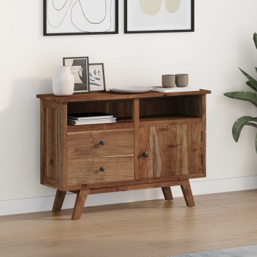 vidaXL Πλαϊνό γραφείο Φυσικό 100x30x68cm Στερεό Ξύλο Τίκ 1 τεμ.