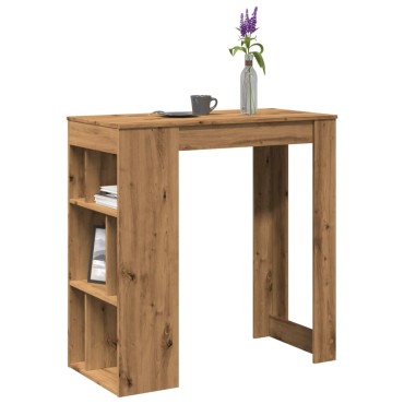 vidaXL Τραπέζι Μπαρ με Ράγες Δρυς 102x50x103,5cm Επεξεργ. Ξύλο 1 τεμ.