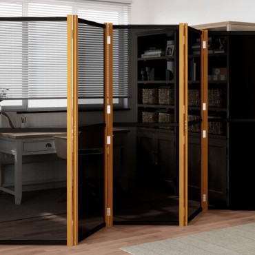 vidaXL Διαχωριστικό Δωματίου με 5 Πάνελ Μαύρο 350x180cm 1 τεμ.