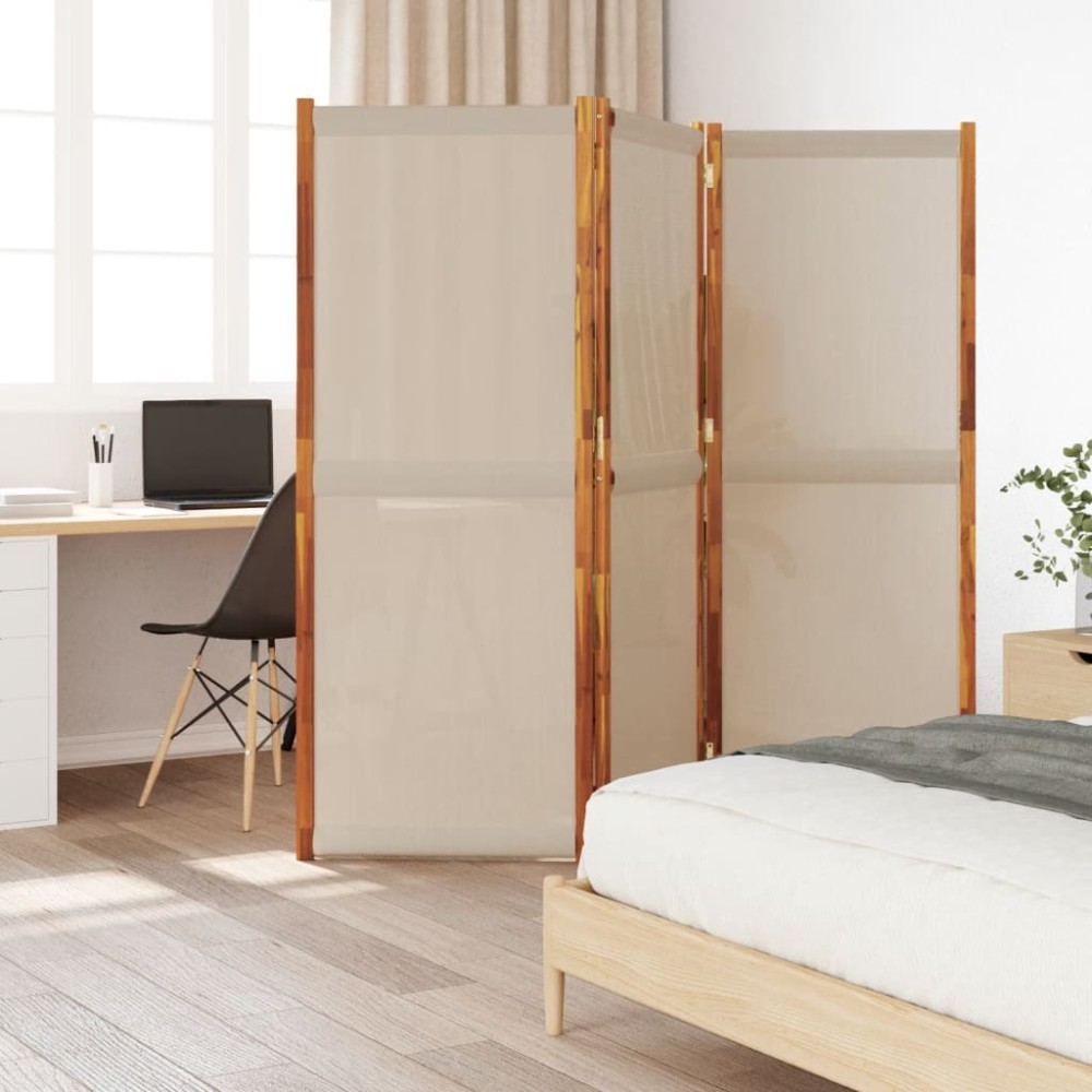 vidaXL Διαχωριστικό Δωματίου με 3 Πάνελ Taupe 210x180cm 1 τεμ.