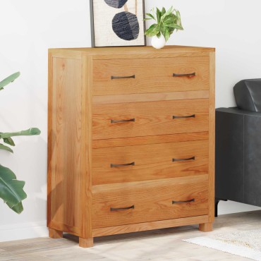 vidaXL Ντουλαπιού με συρτάρι Καφέ 80x35x95cm Στερεό Ξύλο Δρυός 1 τεμ.