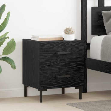 vidaXL Κομοδίνο Μαύρη Οξυά 40x35x47,5cm Επεξεργασμένο Ξύλο 1 τεμ.