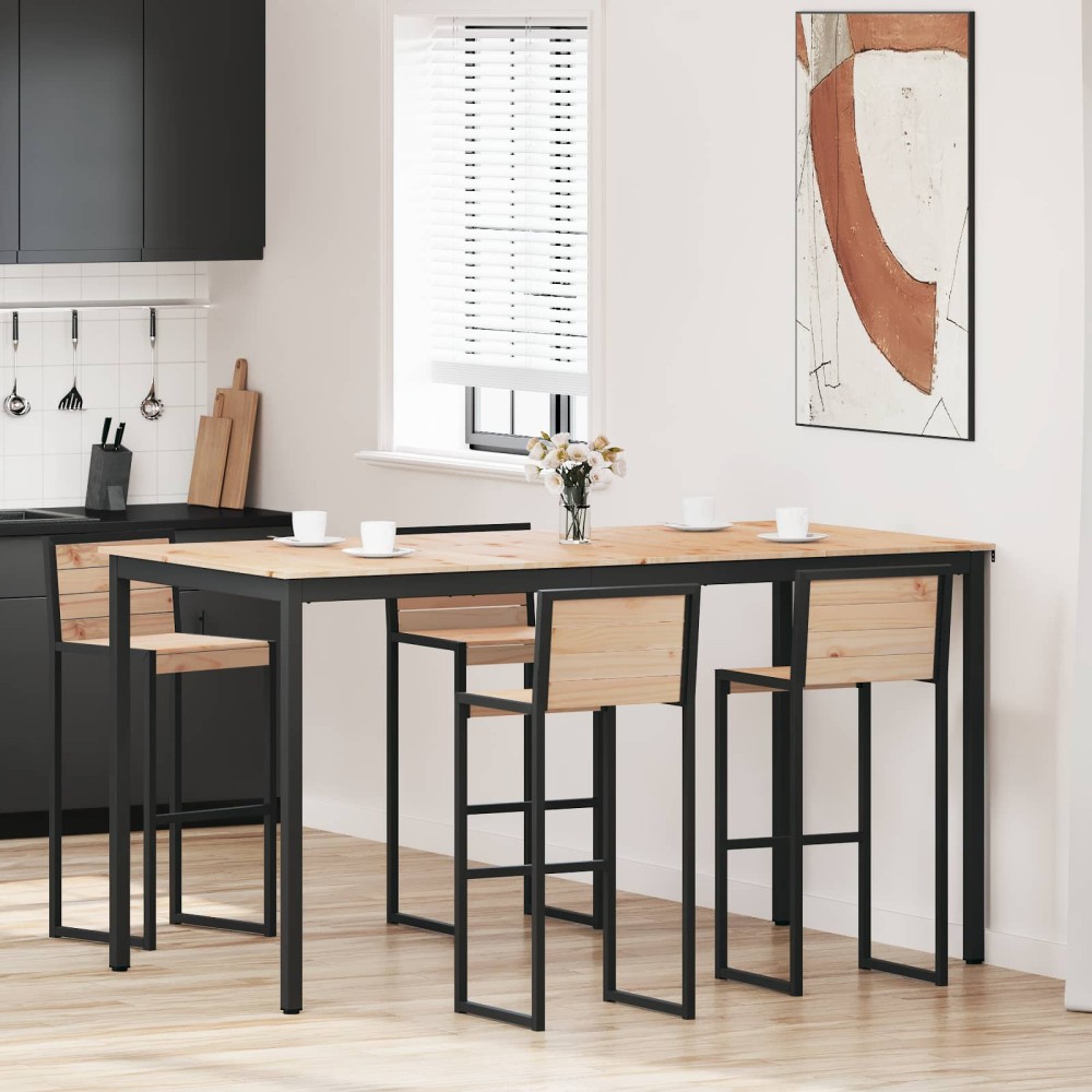 vidaXL Τραπέζι μπαρ 200x100x105cm Στερεά ξυλεία πεύκου Φυσικό 1 τεμ.