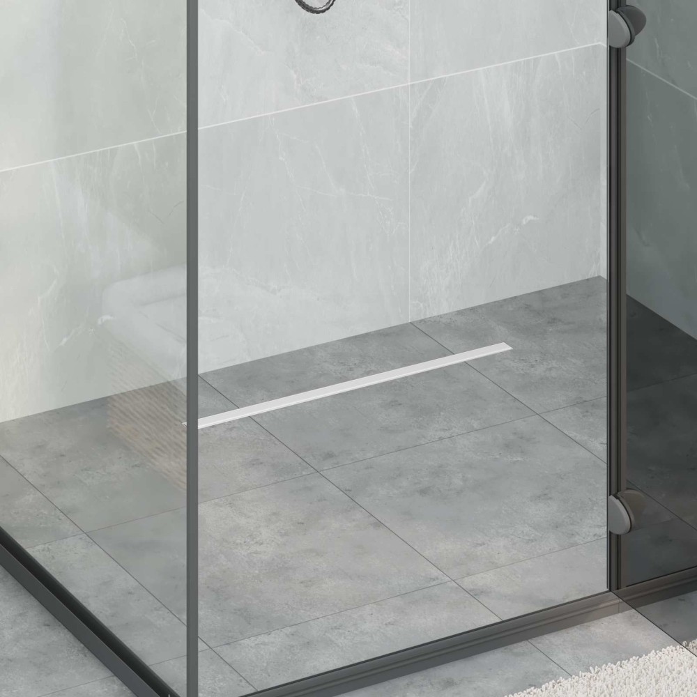 vidaXL 360° Νεροχύτης ντους με λεπτό μοντέλο Ασημί 60 cm