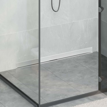 vidaXL Αποχέτευση Ντους Τοίχου Ασημί 100 cm Ανοξείδωτο Ατσάλι 304