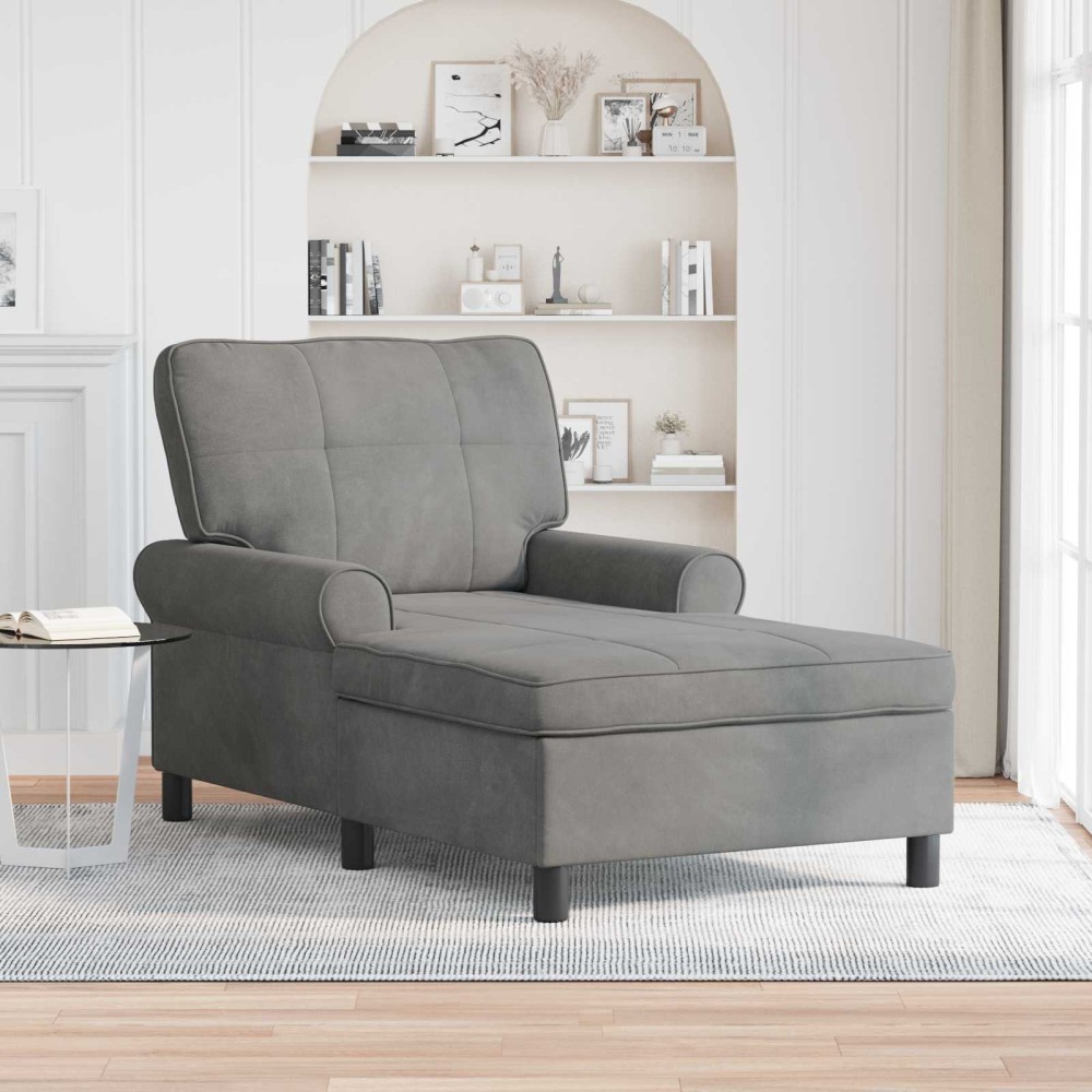 vidaXL Χαλάρωση με μαξιλάρι Σκούρο Γκρι 91x157x91cm Βελούδο