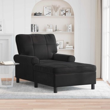 vidaXL Χαλάρωση με μαξιλάρι Μαύρο 91x157x91cm Βελούδο