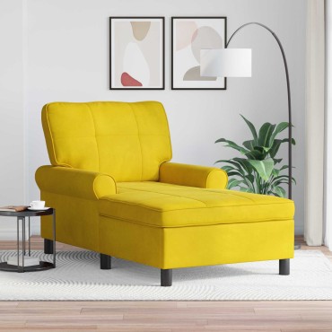 vidaXL Χαλάρωση με μαξιλάρι Κίτρινο 91x157x91cm Βελούδο