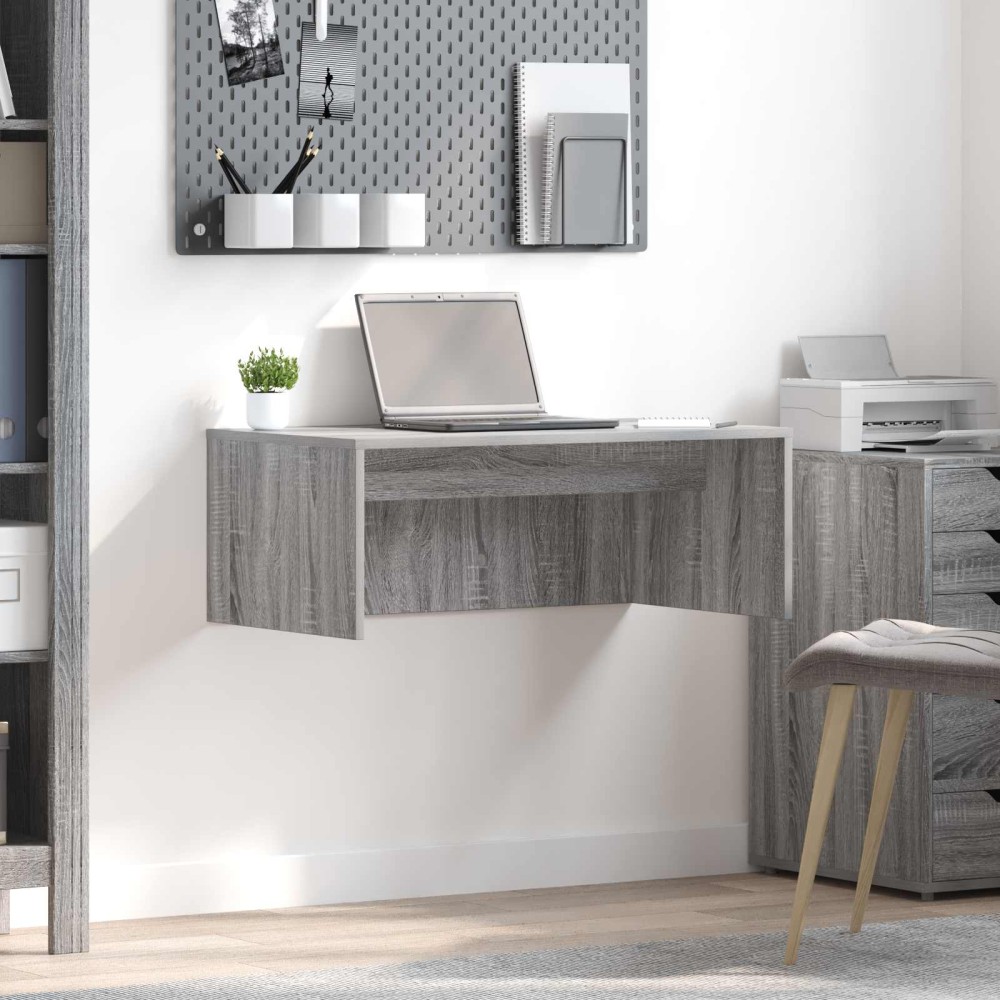 vidaXL Επιτοίχιο γραφείο Γκρι Sonoma 80x45x30 εκ 1 τεμ.
